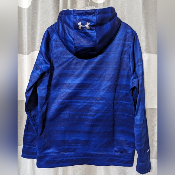 Under Armer Storm 1 Royal Blue Men's Hoodie. Size: Small Loose - Picture 4 of 5